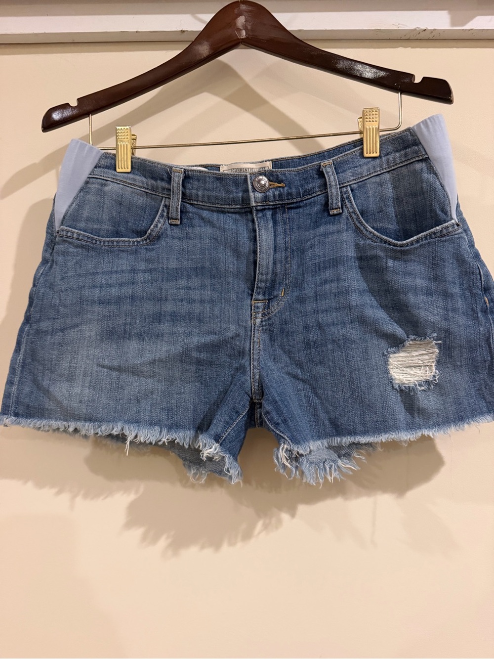 Hatch Light Blue Distressed Denim Shorts